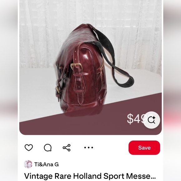 Rare Handmade Vintage Holland Sport Tuscan Brown/Burgundy Cowhide Messenger Bag - Picture 3 of 14